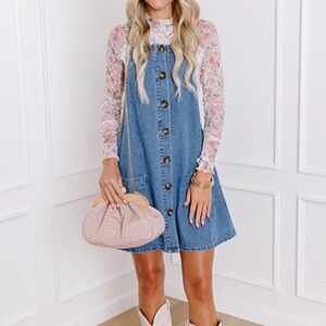 URBAN OUTING DENIM MINI DRESS